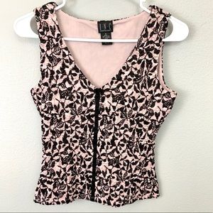 💕 Inc Sleeveless Pink & Black Top